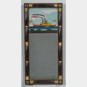 Gilt and Black Painted Split Baluster Mirror