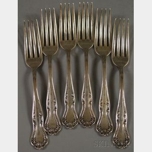 Set of Six Silver Plated Dinner Forks
