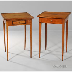 Two Inlaid One-drawer Stands