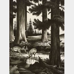Lot of Three Nature Prints: Churchill Ettinger (American, 1903-1985),Butterballs,