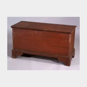 Red Stained Six-Board Chest