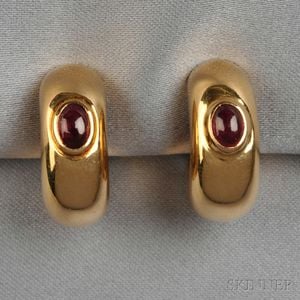 18kt Gold and Ruby Earclips, Chaumet