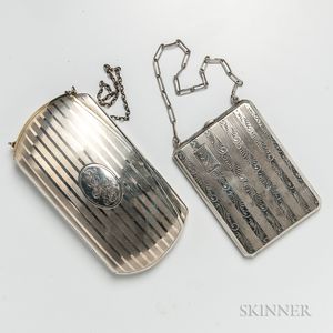 Two Monogrammed Silver Cases