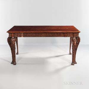 Georgian-style Carved Mahogany Side Table