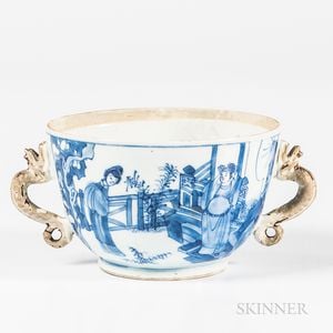 Blue and White Handled Cup