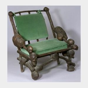 Burl and Twig Wood Armchair