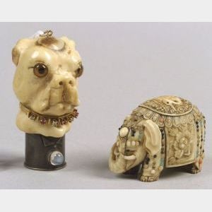 Two Small Carved Ivory Articles
