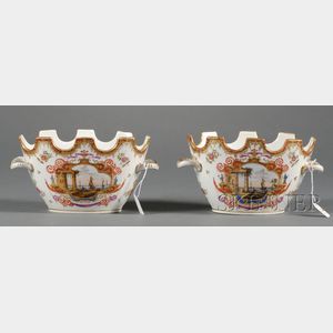 Pair of Continental Porcelain Monteiths