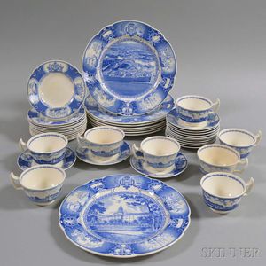Forty-one Pieces of Wedgwood Transfer-decorated "U.S. Naval Academy" Tableware