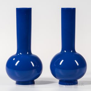 Pair of Blue Peking Glass Vases