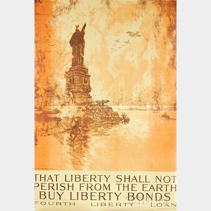 Joseph Pennell That Liberty Shall Not Perish From the Earth U.S. WWI Lithograph Poster