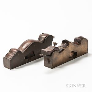 Two Brass Infill Woodworking Shoulder Planes