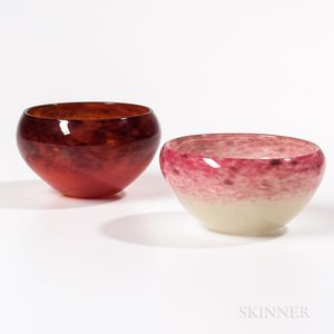 Two Schneider Art Glass Bowls