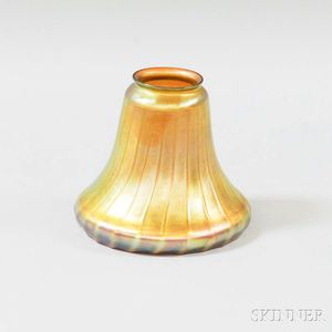 Ribbed Gold Iridescent Glass Shade