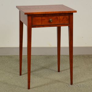 Eldred Wheeler Federal-style Tiger Maple One-drawer Stand