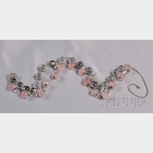 Rock Crystal and Rose Quartz "Pools of Light" Necklace
