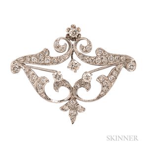 White Gold and Diamond Pendant/Brooch