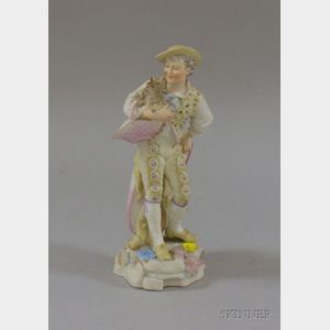 Bisque Figure of a Boy and Dog