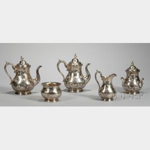 Five-Piece H. Haddock Coin Silver Tea/Coffee Set