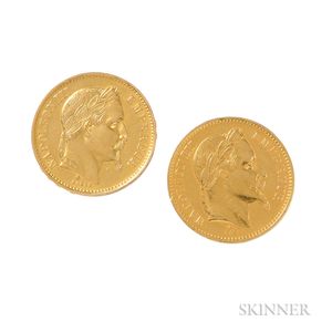 French Gold Coin Cuff Buttons