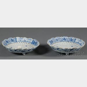 Pair of Blue and White Delft Berry Bowls