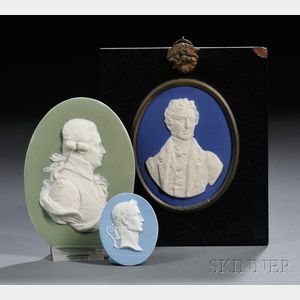 Three Wedgwood Jasper Dip Portrait Medallions