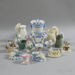 Fifteen Ceramic Cat-related Vessels