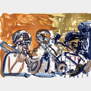 Romare Bearden (American, 1911-1988) Brass Section (Jamming at Minton's)
