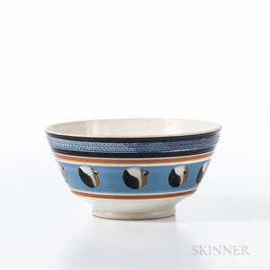 Cat's-eye and Slip-decorated Pearlware Bowl