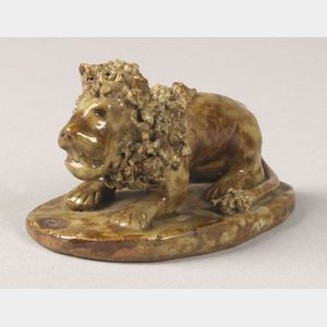 Redware Pottery Lion Figure