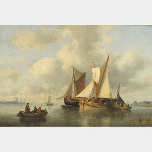 George Willem Opdenhoff (Dutch, 1807-1873) Fishing Ketches