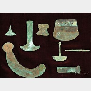 Eight Assorted Archaic Bronze Tools