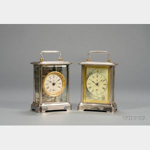 Two Nickel Plated Carriage Clocks by Terry Clock Company