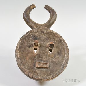 Baule Carved Wood Goli Mask
