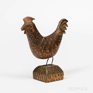 Small Carved and Painted Rooster