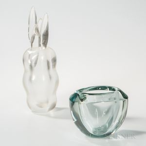 Yoshihiko Takahashi Contemplation Bowl and Pods Art Glass Sculptures