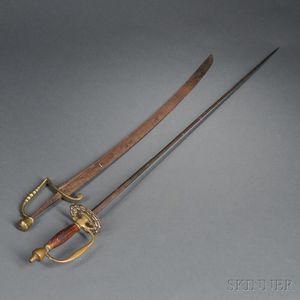 Brass-hilted Small-sword and a Sword with Missing Grip