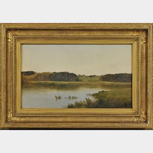 John Frederick Kensett (New York/Connecticut, 1816-1872) Pond in Newpt