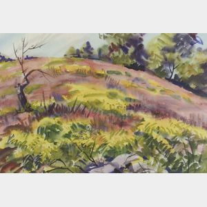 Agnes Anne Abbot (American, 1897-1992) Hillside Landscape, Spring