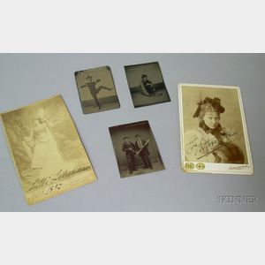 Three Tintypes and Two Signed Cabinet Cards