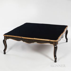 Louis XV-style Black Lacquered and Gilt Coffee Table