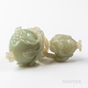 Nephrite Jade Carving of Two Pomegranates