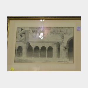 Ten Framed Denby Architectural Prints, Scrapbook of Photos, and Book of Denby Prints.