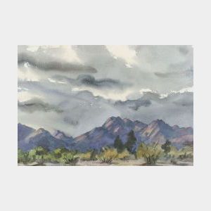 Agnes Anne Abbot (American, 1897-1992) Western Mountain Landscape