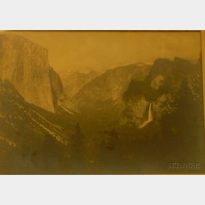 Framed Photograph of a Western View Attributed to Carleton Eugene Watkins (American, 1829-1916)