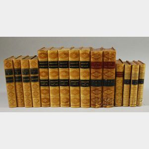 Fifteen Decorative Gilt Leather-bound Library Books