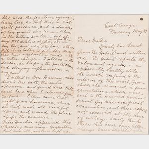 Blackwell, Elizabeth (1821-1910) Partial Autograph Letter, East Orange, 31 May [no year, 1866?].