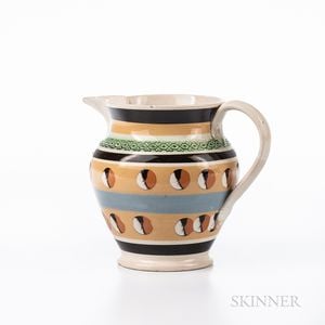 Cat's-eye and Slip-decorated Pearlware Pitcher