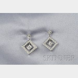 Platinum and Diamond Earpendants, Tiffany & Co.