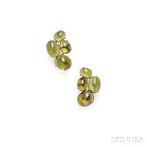 14kt Gold and Peridot Earclips